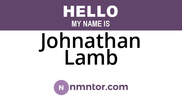 Johnathan Lamb