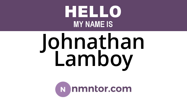 Johnathan Lamboy