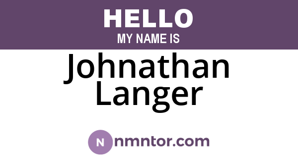 Johnathan Langer