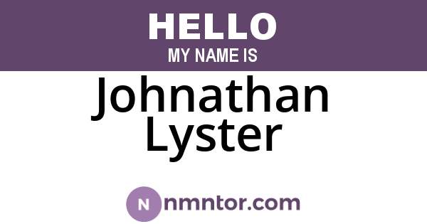 Johnathan Lyster