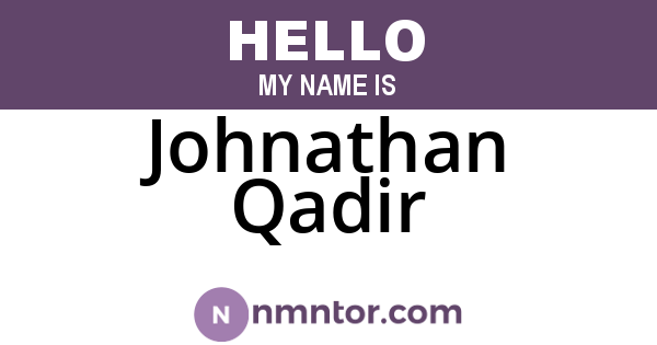 Johnathan Qadir