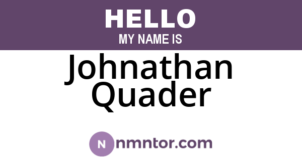 Johnathan Quader