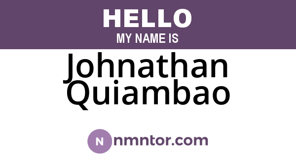 Johnathan Quiambao