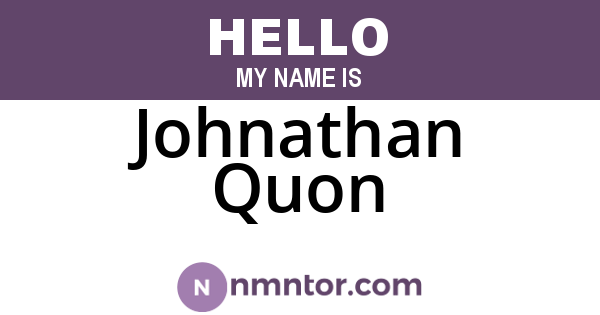 Johnathan Quon