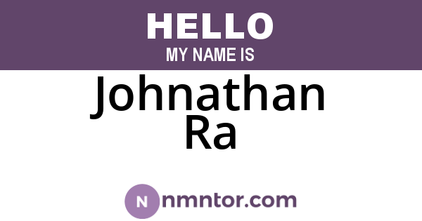 Johnathan Ra