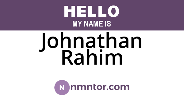 Johnathan Rahim