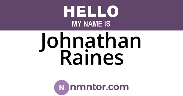 Johnathan Raines