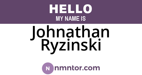 Johnathan Ryzinski