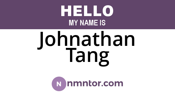 Johnathan Tang