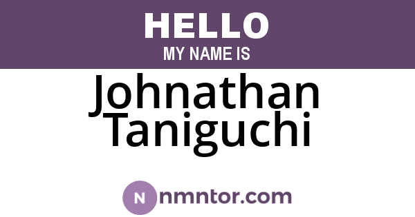 Johnathan Taniguchi