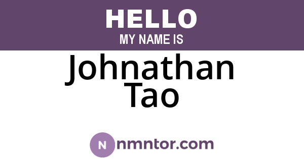 Johnathan Tao