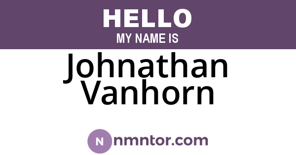 Johnathan Vanhorn