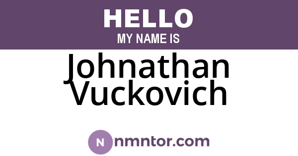 Johnathan Vuckovich