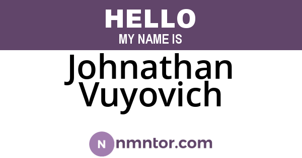 Johnathan Vuyovich