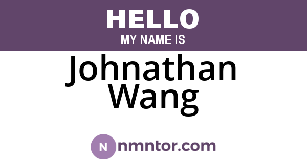 Johnathan Wang