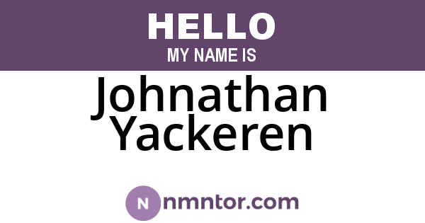 Johnathan Yackeren