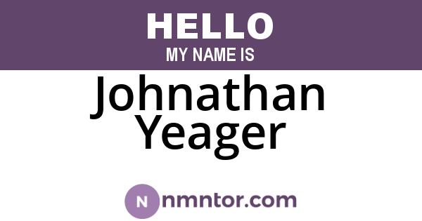 Johnathan Yeager