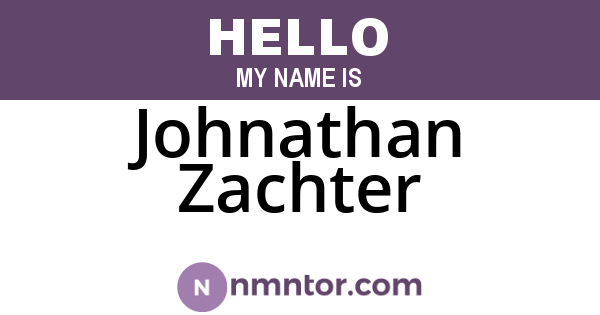Johnathan Zachter