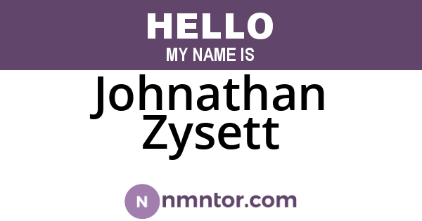 Johnathan Zysett