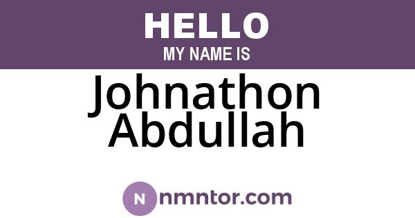 Johnathon Abdullah
