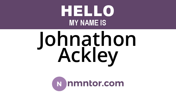 Johnathon Ackley