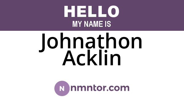 Johnathon Acklin