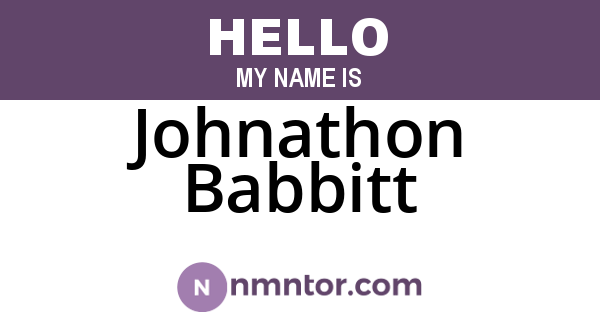 Johnathon Babbitt