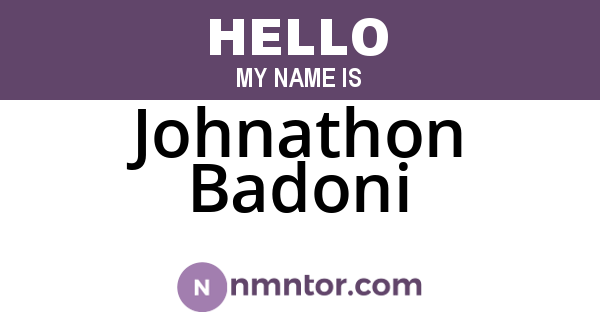 Johnathon Badoni