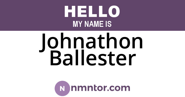 Johnathon Ballester