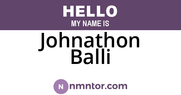 Johnathon Balli