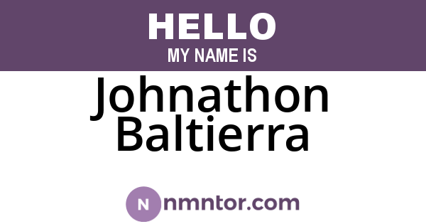 Johnathon Baltierra