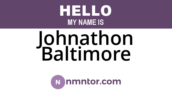 Johnathon Baltimore