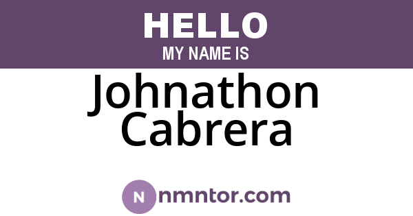 Johnathon Cabrera