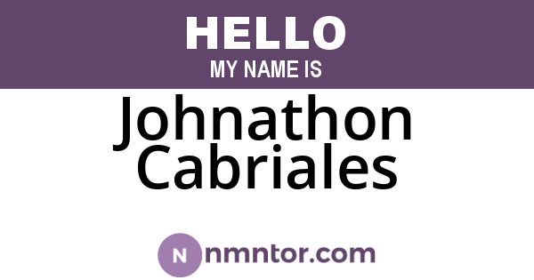 Johnathon Cabriales