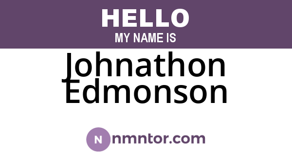 Johnathon Edmonson