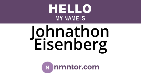 Johnathon Eisenberg