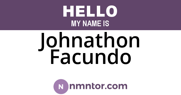 Johnathon Facundo