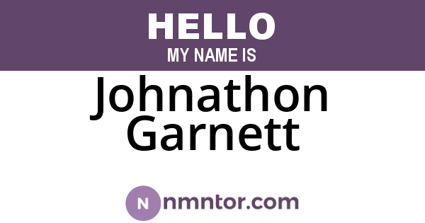 Johnathon Garnett