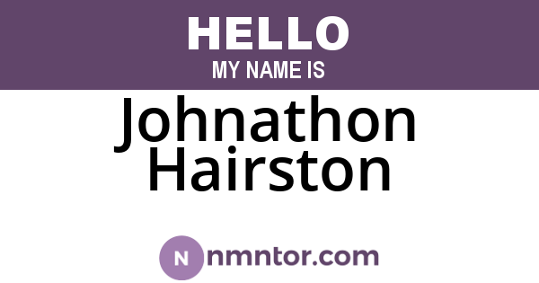 Johnathon Hairston