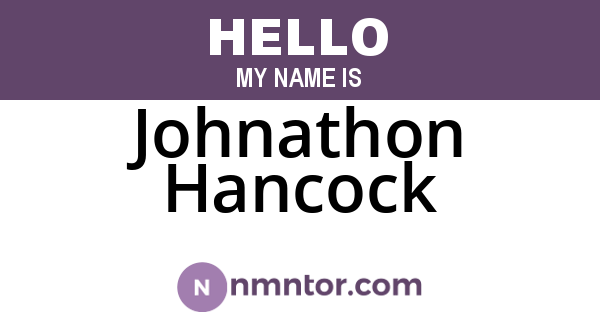 Johnathon Hancock
