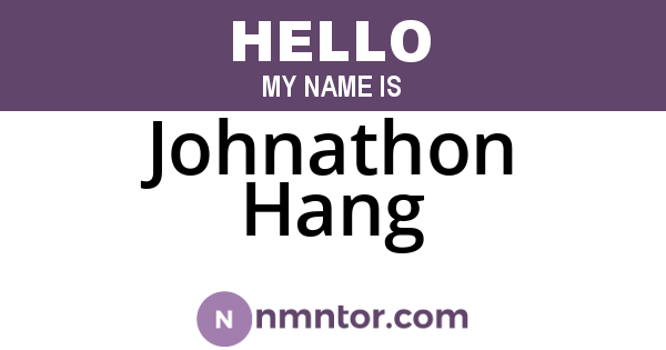 Johnathon Hang