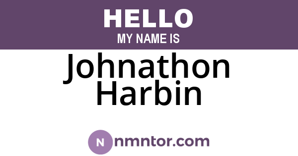 Johnathon Harbin