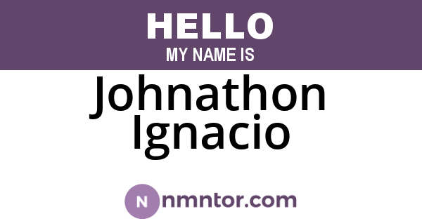 Johnathon Ignacio