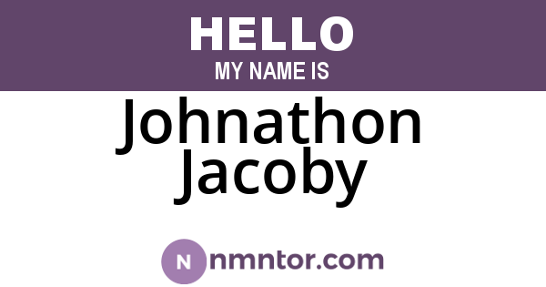 Johnathon Jacoby