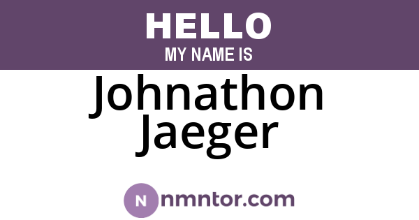 Johnathon Jaeger