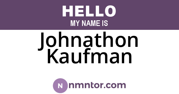 Johnathon Kaufman