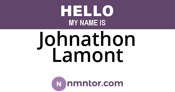 Johnathon Lamont