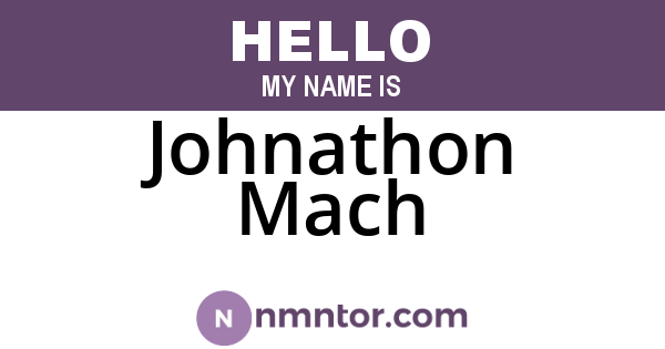 Johnathon Mach