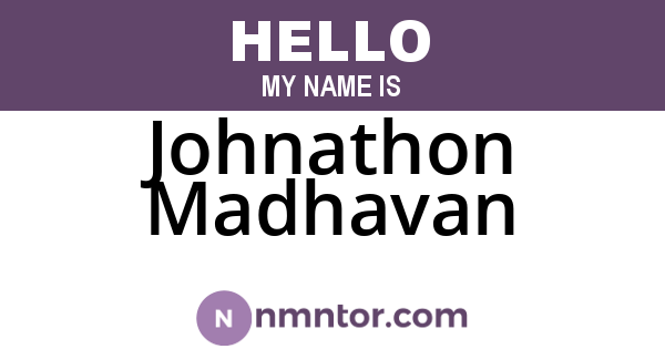 Johnathon Madhavan