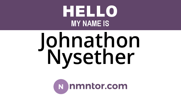 Johnathon Nysether
